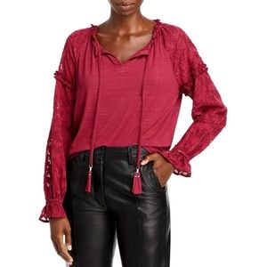 Cupid burnout chiffon sleeve blouse